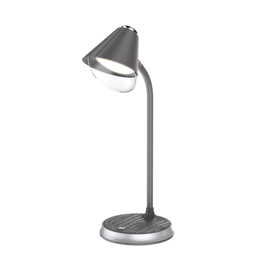 LED Prigušiva stolna lampa s bežičnim punjenjem FINCH LED/9W/12/230V siva/sjajni krom