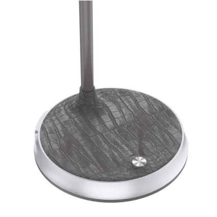 LED Prigušiva stolna lampa s bežičnim punjenjem FINCH LED/9W/12/230V siva/sjajni krom