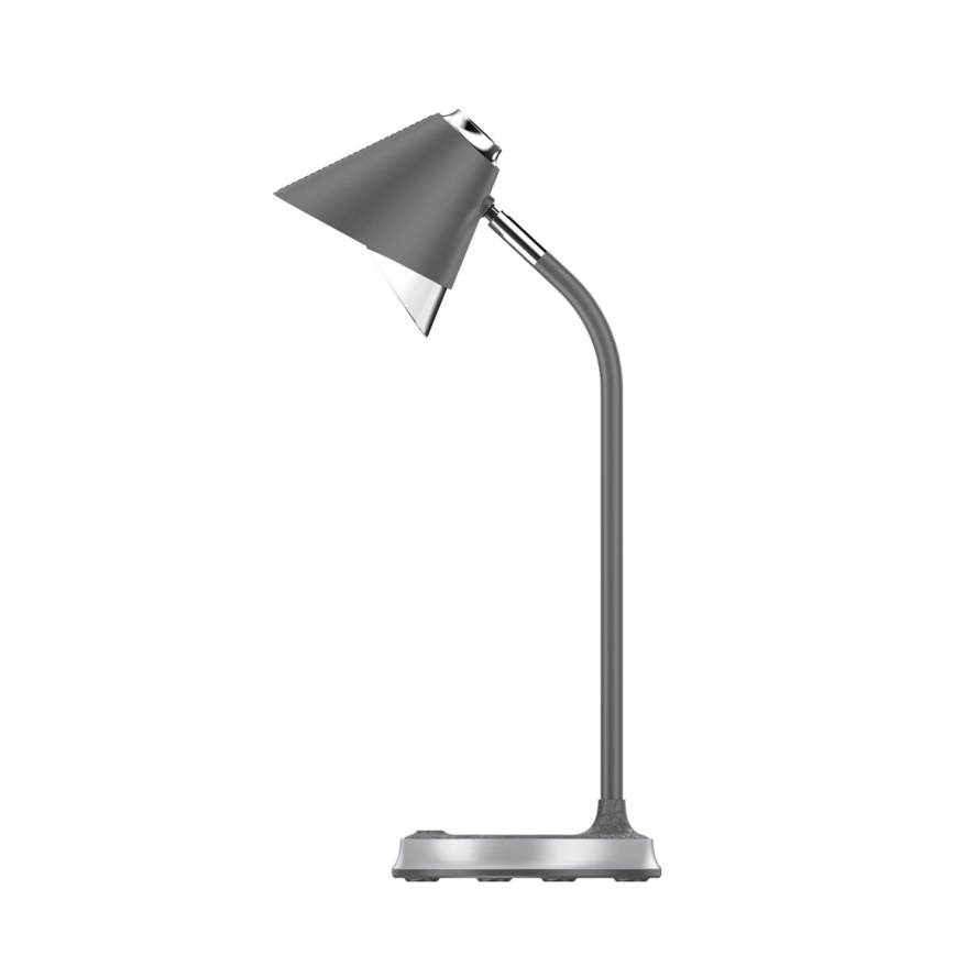 LED Prigušiva stolna lampa s bežičnim punjenjem FINCH LED/9W/12/230V siva/sjajni krom
