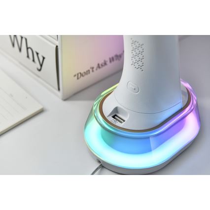 LED RGB Prigušiva stolna lampa s bežičnim punjenjem CORELLA LED/7W/12/230V crna