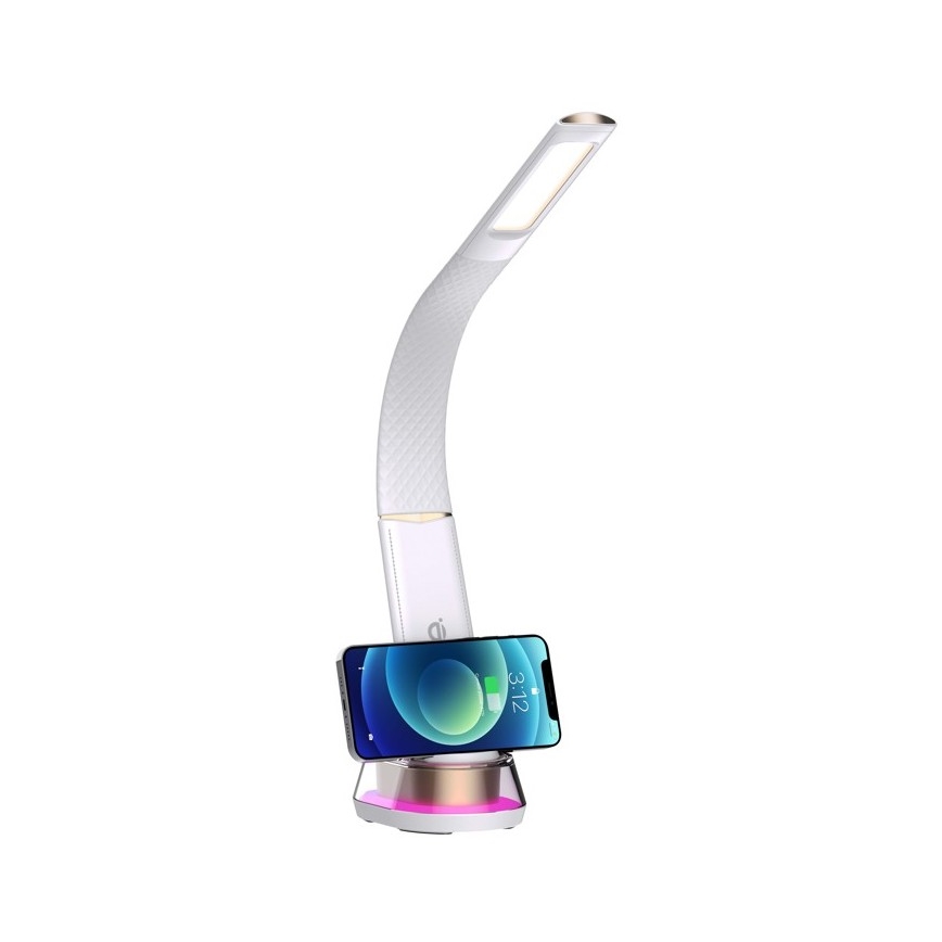LED RGB Prigušiva stolna lampa s bežičnim punjenjem CORELLA LED/7W/12/230V bijela