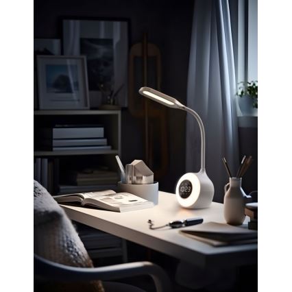 LED RGBW Dimmabilna stolna lampa s budilicom FALCON LED/10W/12V