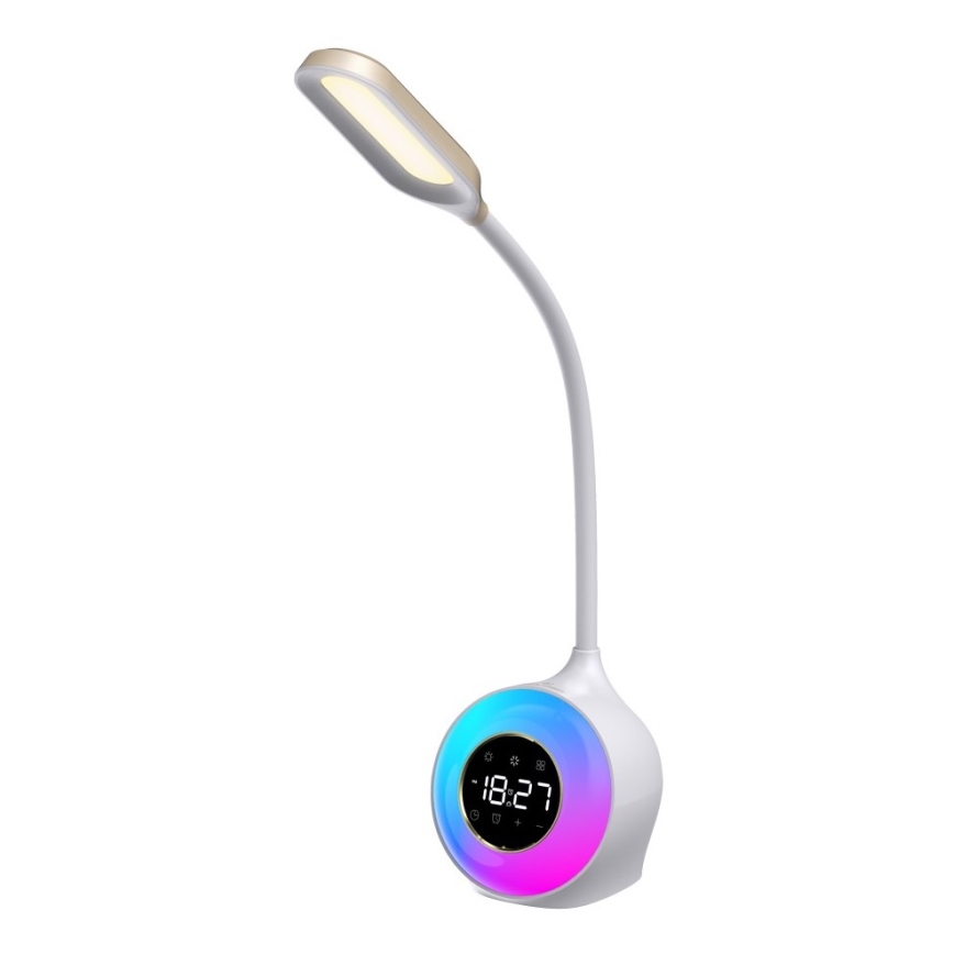 LED RGBW Dimmabilna stolna lampa s budilicom FALCON LED/10W/12V