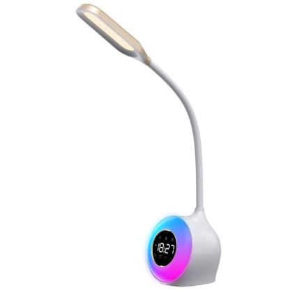 LED RGBW Dimmabilna stolna lampa s budilicom FALCON LED/10W/12V