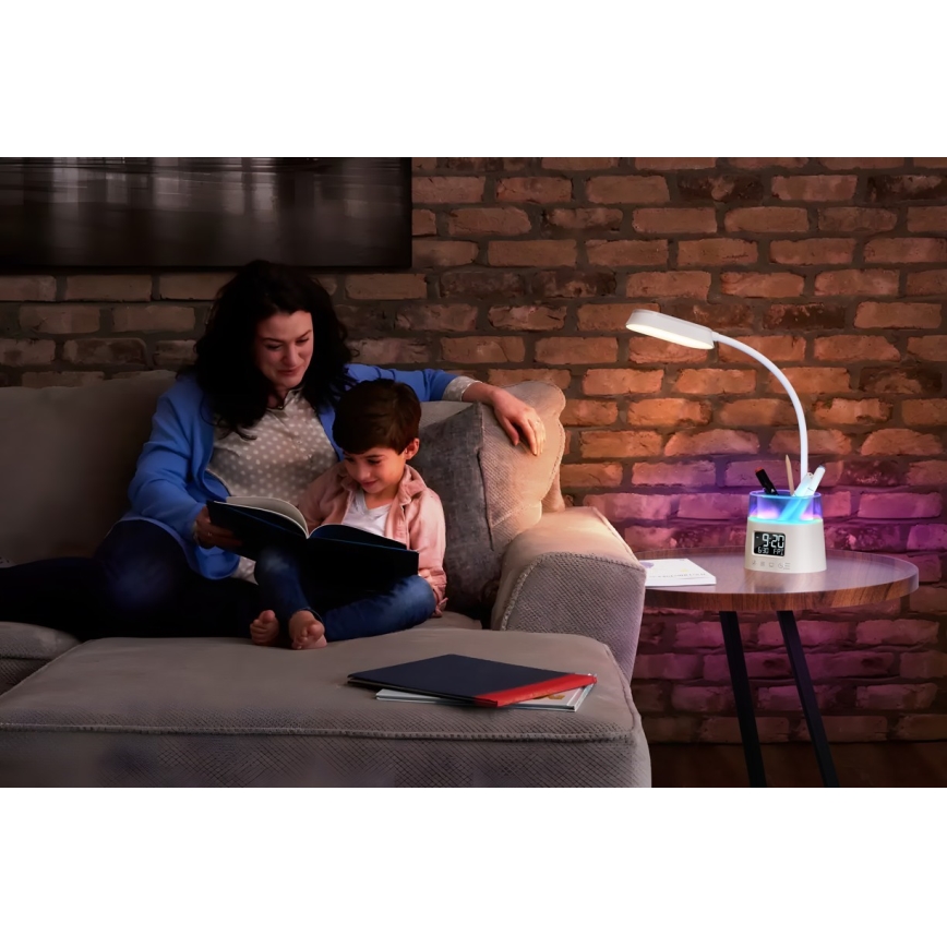 LED RGBW Prigušiva stolna lampa s držačem za olovke FALCON LED/10W/5V