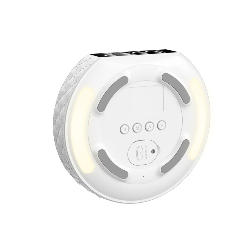 Budilica s LCD zaslonom i bežičnim Qi punjačem 27W/9V 220 mAh bijela