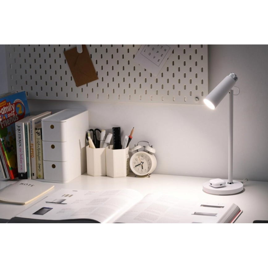 LED Prigušiva stolna lampa s bežičnim Qi punjenjem TIT LED/12W/230V bijela