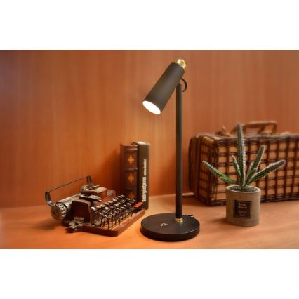 LED Prigušiva stolna lampa s bežičnim Qi punjenjem TIT LED/12W/230V crna