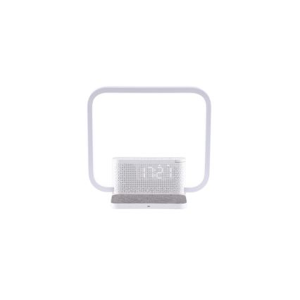 LED Prigušiva stolna lampa s budilicom i Qi punjenjem LED/18W/230V bijela