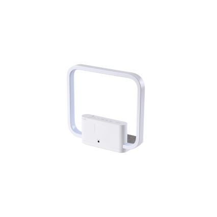 LED Prigušiva stolna lampa s budilicom i Qi punjenjem LED/18W/230V bijela