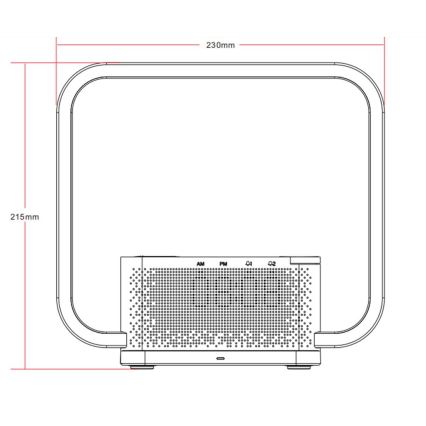 LED Prigušiva stolna lampa s budilicom i Qi punjenjem LED/18W/230V bijela