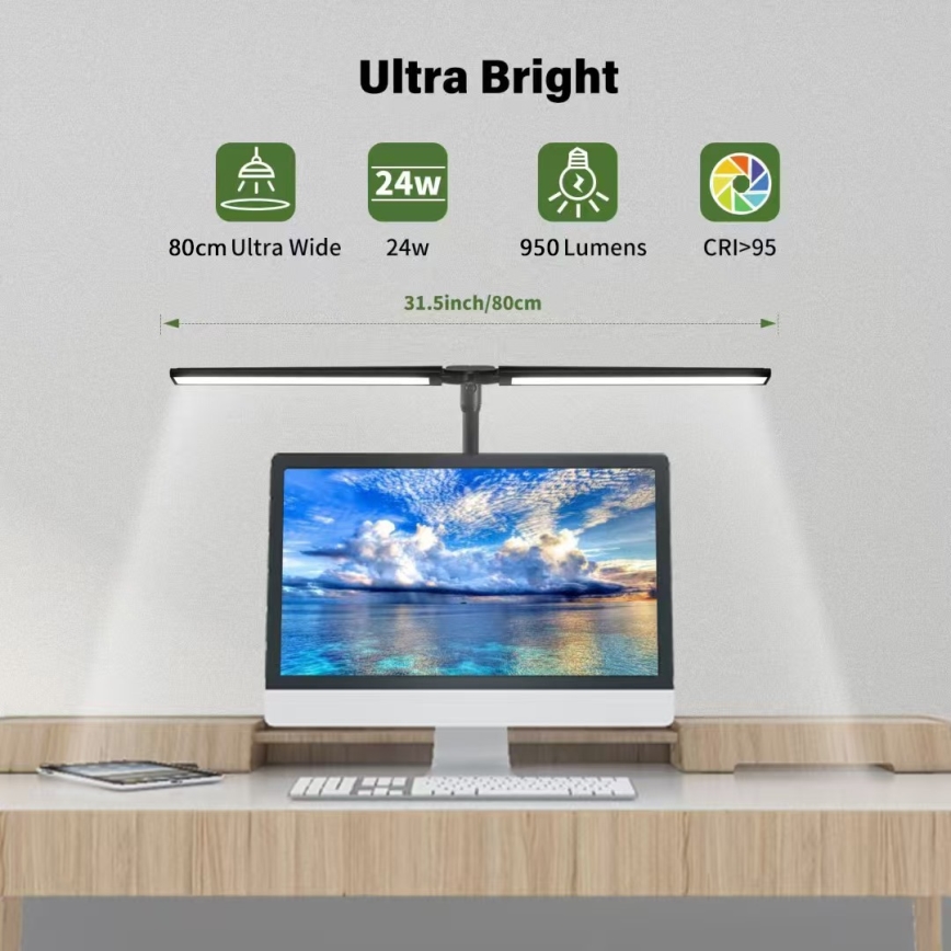 LED Fleksibilno prigušivo osvjetljenje za monitor OFFICE LED/24W/230V 2700-6300K CRI 95