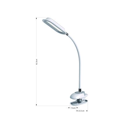 LED+CCT Podesiva stolna svjetiljka s kopčom CLIP LED/7,5W/230V 3000/4200/5000K bijela