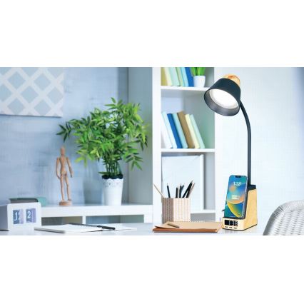 LED+CCT Stolna lampa s mogućnošću prigušenja i bežičnim QI punjenjem IDEAL LED/8W/230V 2700/4000/5000K bež
