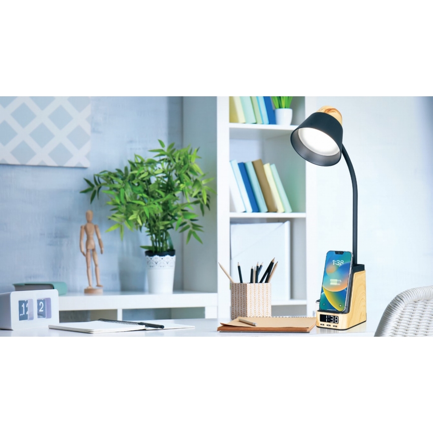 LED+CCT Stolna lampa s mogućnošću prigušenja i bežičnim QI punjenjem IDEAL LED/8W/230V 2700/4000/5000K bež