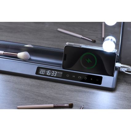 LED ogledalo za šminkanje HOLLYWOOD s mogućnošću prigušivanja LED/18W/230V 3000/4200/6000K sivo