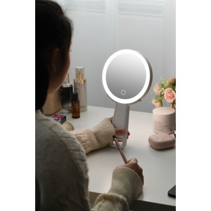 Immax 09103L - LED+CCT Prigušivo kozmetičko ogledalo SWEET LED/3W/5V bijela