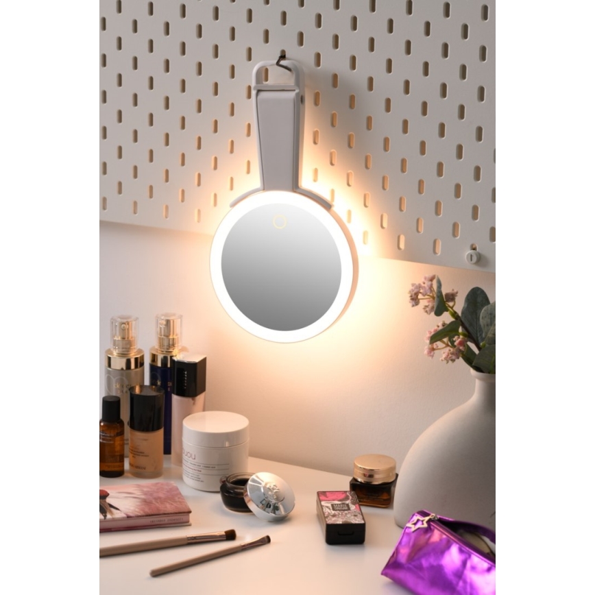 Immax 09103L - LED+CCT Prigušivo kozmetičko ogledalo SWEET LED/3W/5V bijela