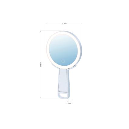 Immax 09103L - LED+CCT Prigušivo kozmetičko ogledalo SWEET LED/3W/5V bijela