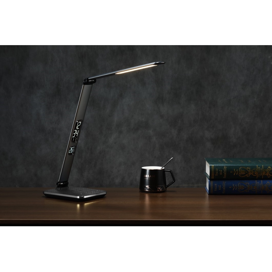 LED stolna lampa s prigušivanjem LED/8,5W/230V s bežičnim punjenjem, srebrna