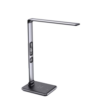 LED stolna lampa s prigušivanjem LED/8,5W/230V s bežičnim punjenjem, srebrna