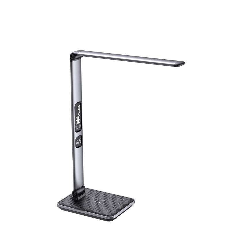 LED stolna lampa s prigušivanjem LED/8,5W/230V s bežičnim punjenjem, srebrna