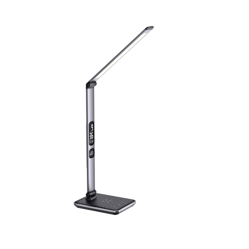 LED stolna lampa s prigušivanjem LED/8,5W/230V s bežičnim punjenjem, srebrna