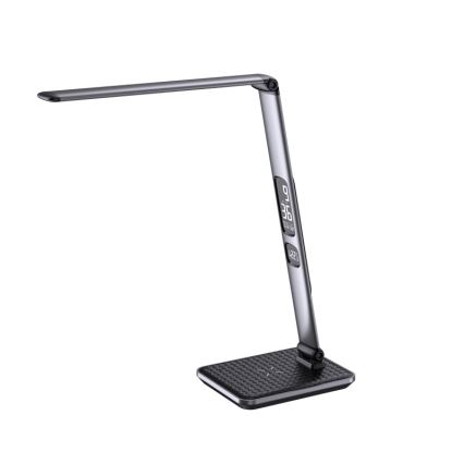 LED stolna lampa s prigušivanjem LED/8,5W/230V s bežičnim punjenjem, srebrna