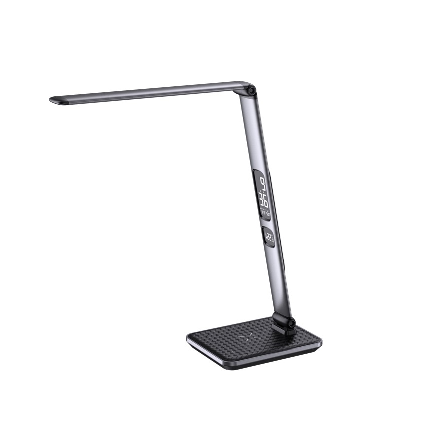 LED stolna lampa s prigušivanjem LED/8,5W/230V s bežičnim punjenjem, srebrna