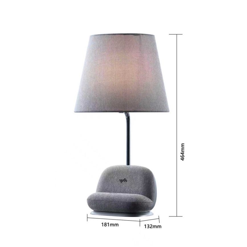 LED stolna lampa s prigušivanjem i bežičnim Qi punjenjem SOFA LED/6W/230V, siva