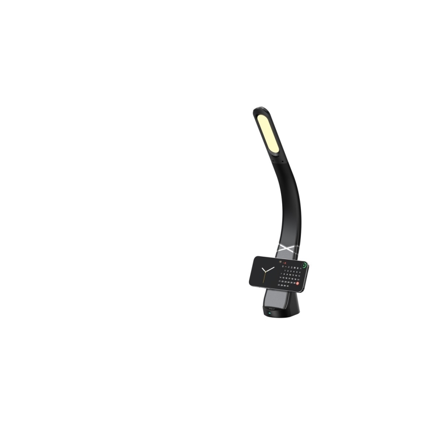 LED stolna lampa s mogućnošću prigušivanja i bežičnim punjenjem MAGIC LED/5W/230V crna