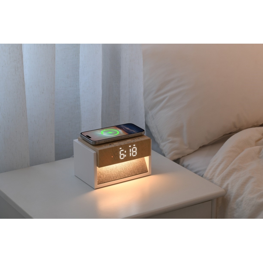 LED stolna svjetiljka s budilicom i mogućnošću punjenja CALM LED/1,2W/5V