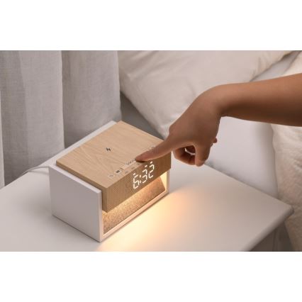 LED stolna svjetiljka s budilicom i mogućnošću punjenja CALM LED/1,2W/5V