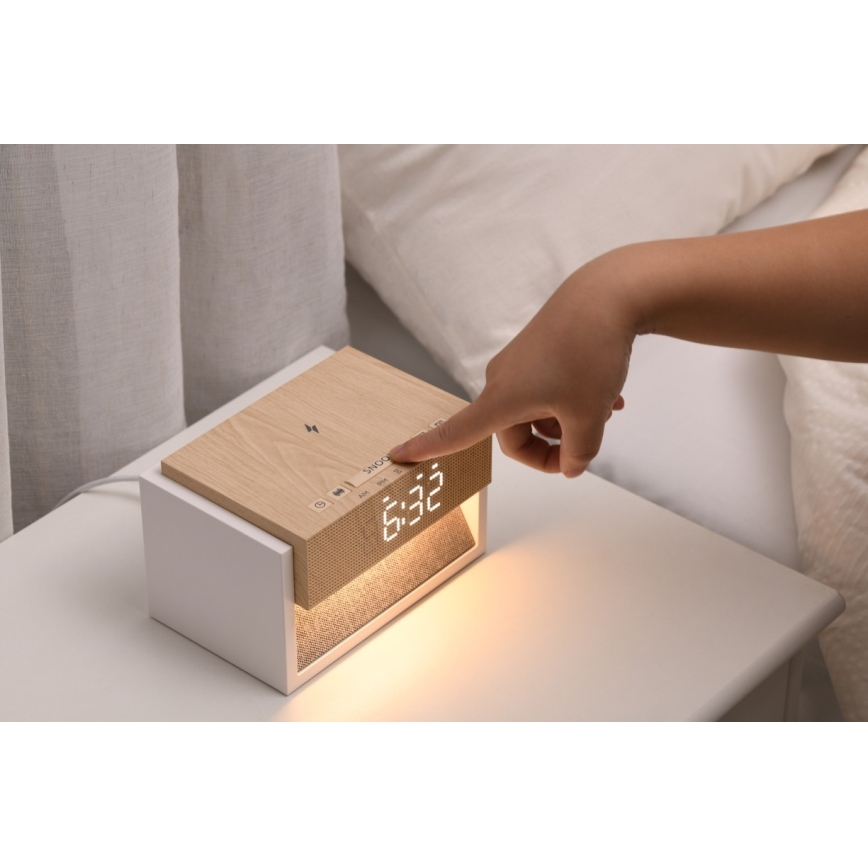 LED stolna svjetiljka s budilicom i mogućnošću punjenja CALM LED/1,2W/5V