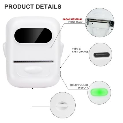 Digitalna pisač etiketa USB-C + samoljepljive etikete 40x30mm