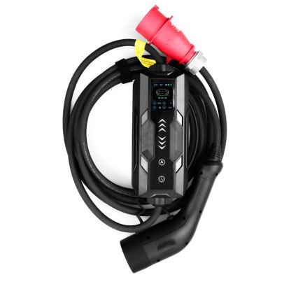 Immax - Prijenosna putna punionica za električna vozila (EV) AC Type 2 16A/380V 11 kW + utikač 230V, kabel 5 m, Wi‑Fi (Tuya)