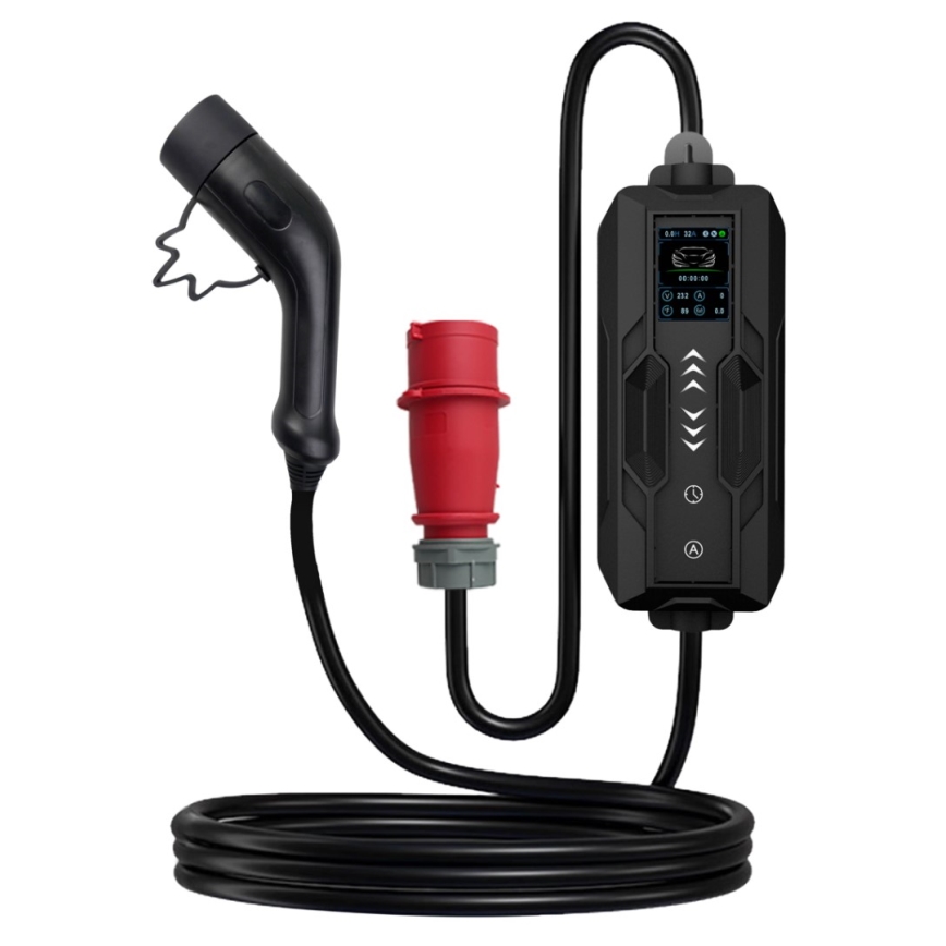 Immax - Putna EV stanica za punjenje električnih automobila AC Type 2 16A/380V 11kW + utikač 230V, 3,7kW 5m + kućište