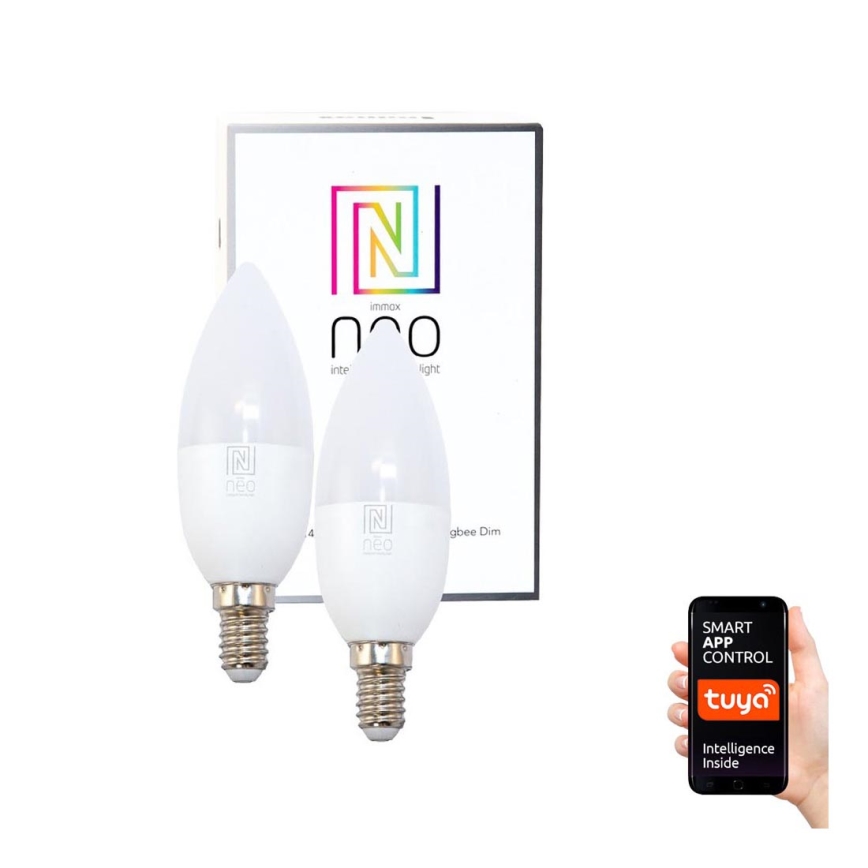 Immax NEO 07002B - SET 2xLED Prigušiva žarulja E14/5W/230V ZigBee 2700K Tuya