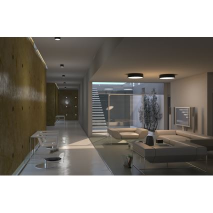 Immax Neo 07023L-15BD - Set 2x LED Prigušiva stropna svjetiljka RONDATE crna 2xLED/12W/230V + daljinski upravljač Tuya