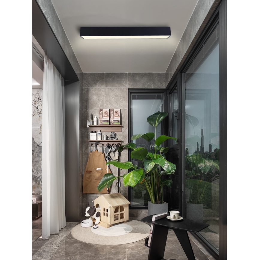 Immax NEO 07074-90 - LED Prigušiva stropna svjetiljka CANTO LED/50W/230V crna Tuya + daljinski upravljač