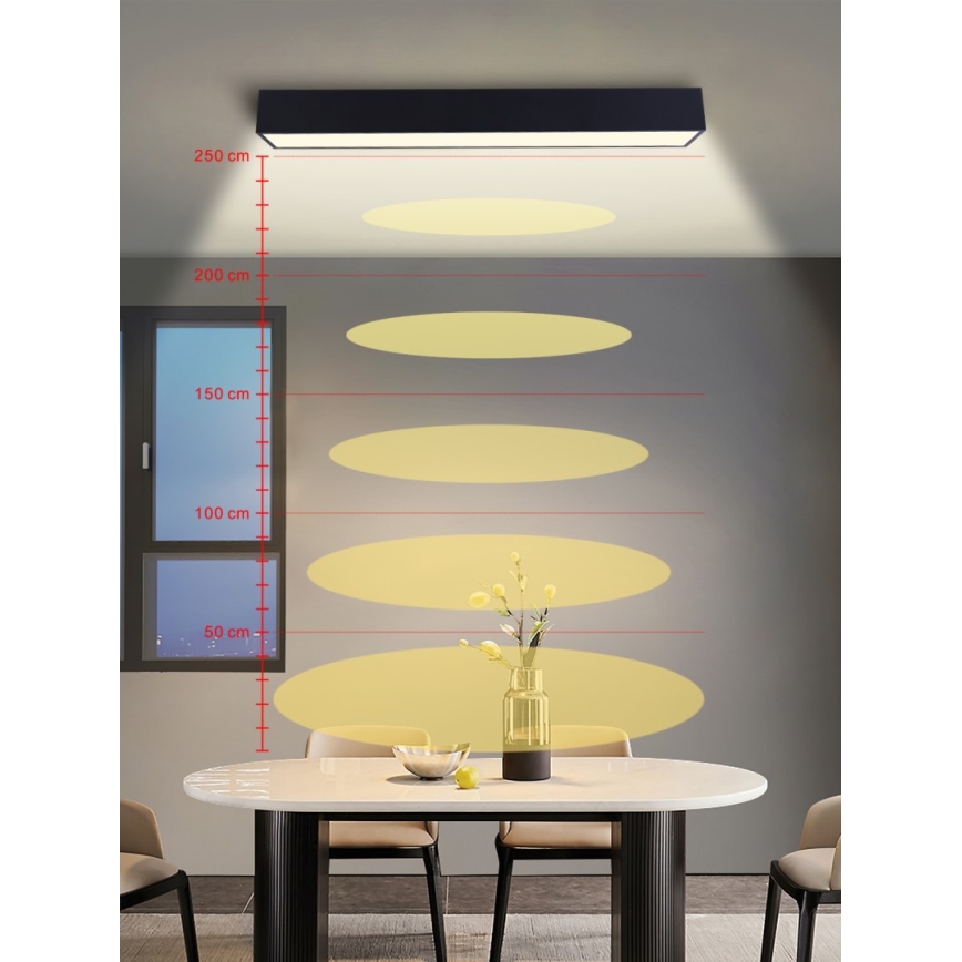 Immax NEO 07074-90 - LED Prigušiva stropna svjetiljka CANTO LED/50W/230V crna Tuya + daljinski upravljač