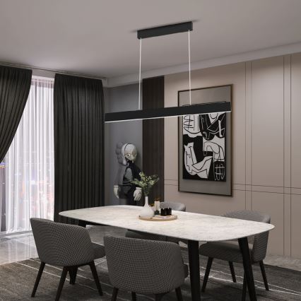 Immax NEO 07076L - LED prigušivački luster na užetu crni LISTON LED/18W/230V Tuya + daljinski upravljač