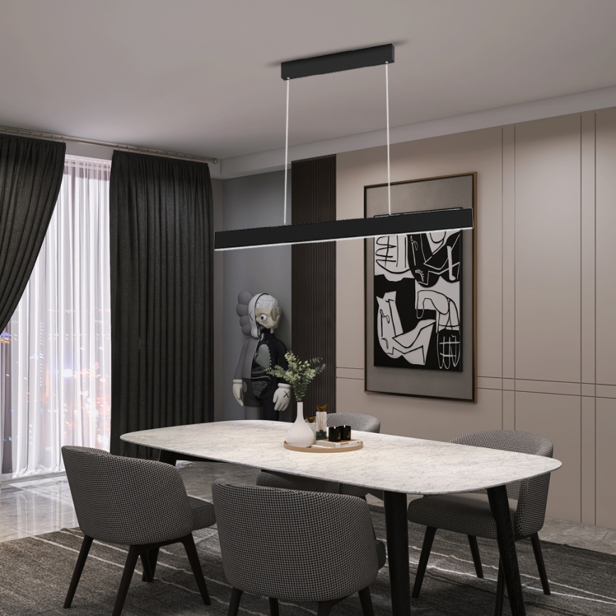 Immax NEO 07076L - LED prigušivački luster na užetu crni LISTON LED/18W/230V Tuya + daljinski upravljač