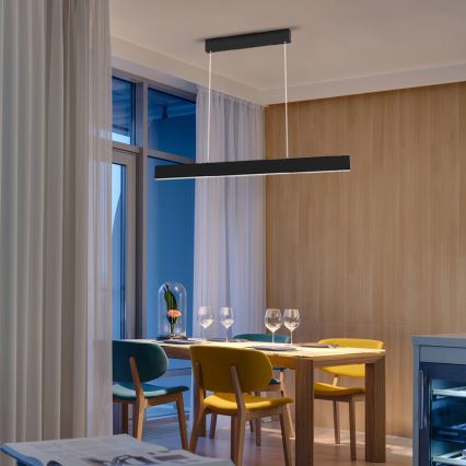 Immax NEO 07076L - LED prigušivački luster na užetu crni LISTON LED/18W/230V Tuya + daljinski upravljač