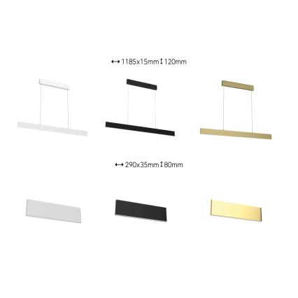 Immax Neo 07128L - LED  Prigušivi luster na sajli LISTON zlatna LED/18W/230V ZigBee + daljinski upravljač Tuya