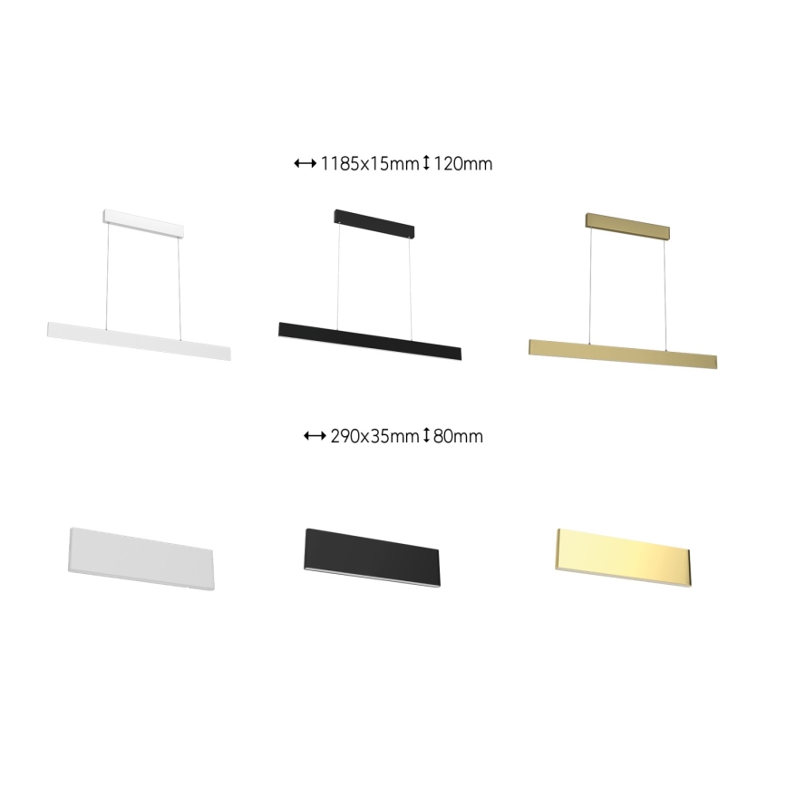 Immax Neo 07128L - LED  Prigušivi luster na sajli LISTON zlatna LED/18W/230V ZigBee + daljinski upravljač Tuya