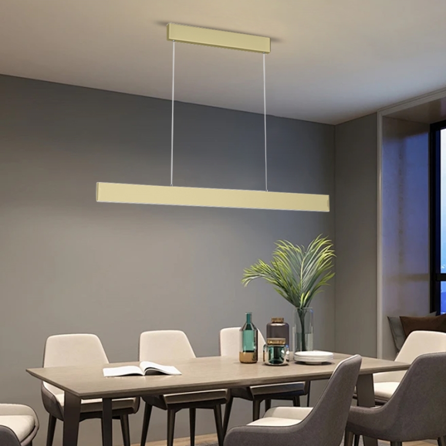 Immax Neo 07128L - LED  Prigušivi luster na sajli LISTON zlatna LED/18W/230V ZigBee + daljinski upravljač Tuya