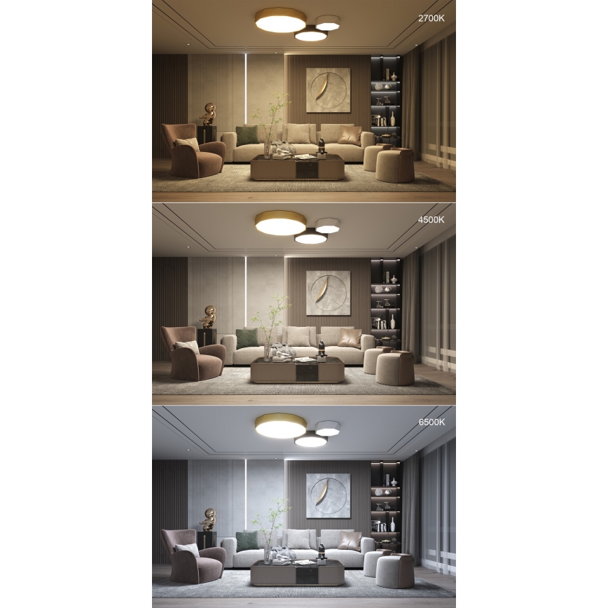 Immax NEO 07130-B60 - LED SMART Prigušiva stropna svjetiljka DIAMANTE crna LED/43W/230V + daljinski upravljač 60cm Tuya ZigBee