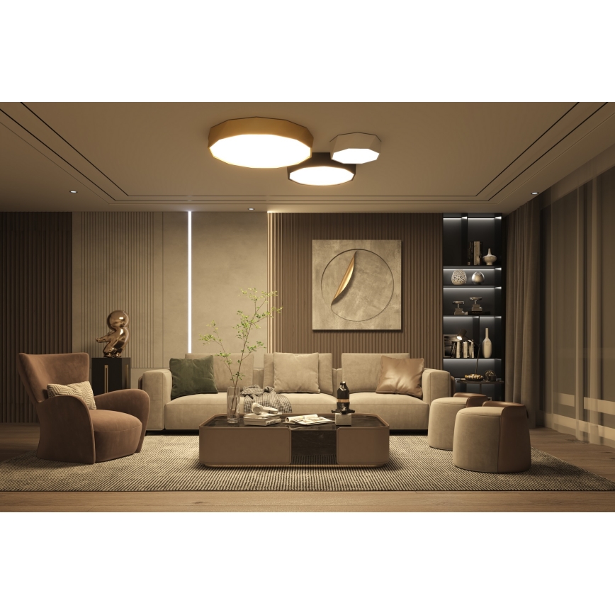 Immax NEO 07130-B60 - LED SMART Prigušiva stropna svjetiljka DIAMANTE crna LED/43W/230V + daljinski upravljač 60cm Tuya ZigBee