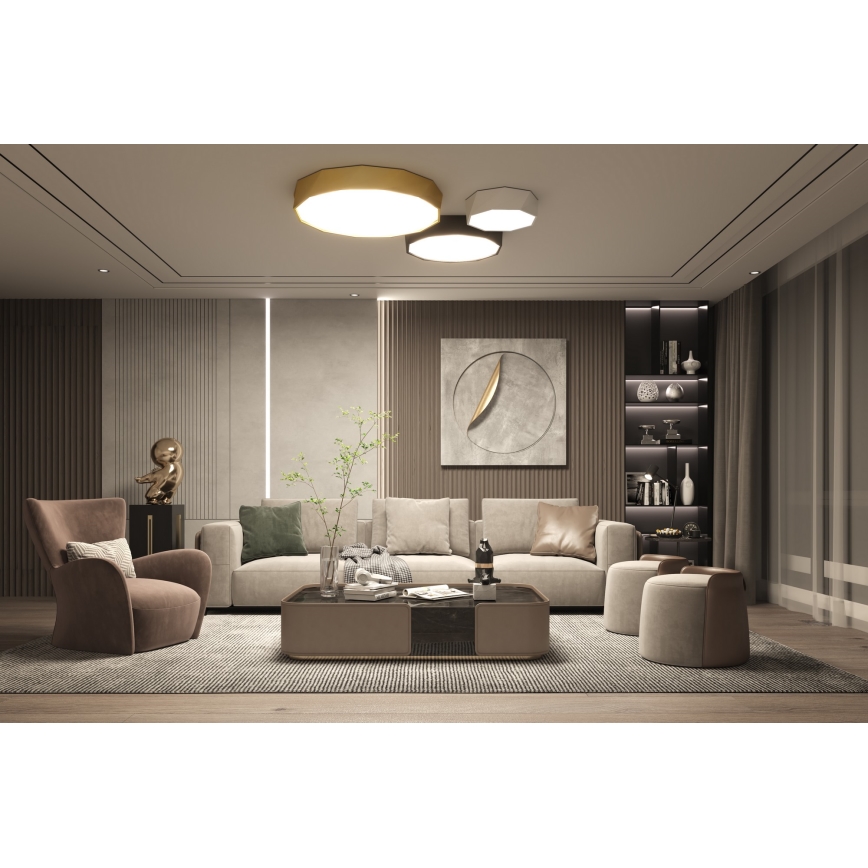 Immax NEO 07130-B60 - LED SMART Prigušiva stropna svjetiljka DIAMANTE crna LED/43W/230V + daljinski upravljač 60cm Tuya ZigBee